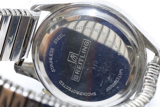 A gentlemans 1960s stainless steel Breitling Top Time chronograph manual wind wrist watch,